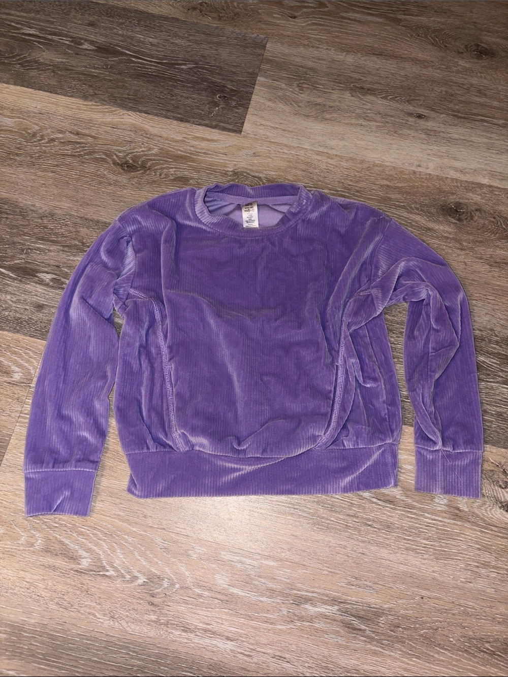 Rib Velour Crewneck Sweater in Lavender